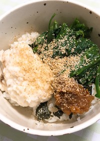青菜と山芋丼