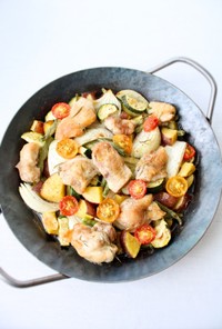 簡単料理【チキンと野菜のオーブン焼き】
