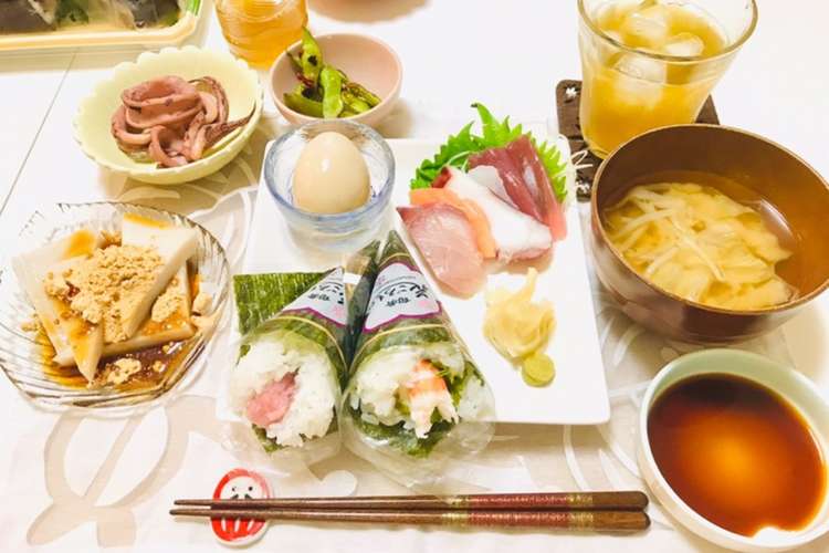 手巻き寿司で和食の晩ご飯メニュー レシピ 作り方 By 体裁よく クックパッド
