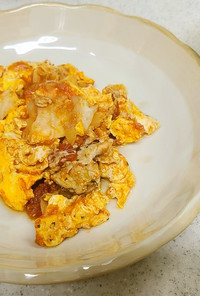 豚肉とトマトの卵とじ&キャベツの味噌汁