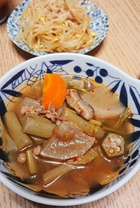 ずいきとオクラの牛肉スープ☆韓国猛暑対策