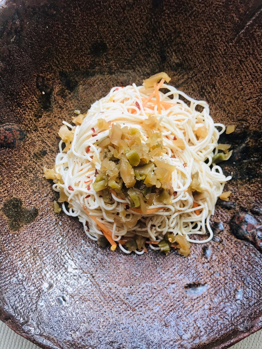 豆腐麺の冷たいザーサイ混ぜ麺の画像