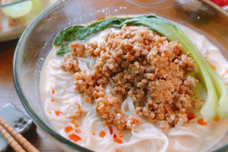 ランチにも 冷やし豆乳坦々そうめん レシピ 作り方 By Mari 314 クックパッド 簡単おいしいみんなのレシピが366万品
