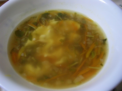 パスタ入り野菜スープの写真