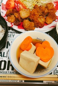 高野豆腐と人参の煮物