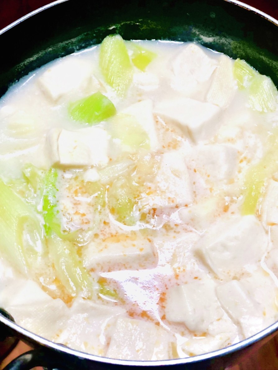 豆腐とネギのまろやかスープの画像