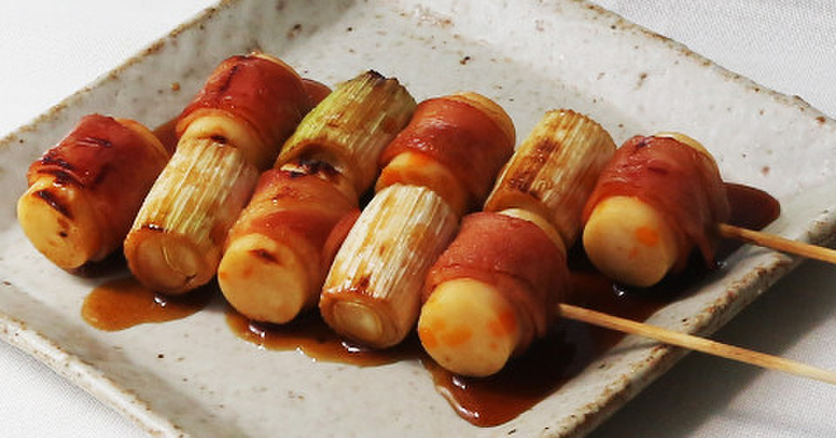 チーかまとベーコンのねぎま風串焼き レシピ 作り方 By 株 丸善 クックパッド 簡単おいしいみんなのレシピが375万品