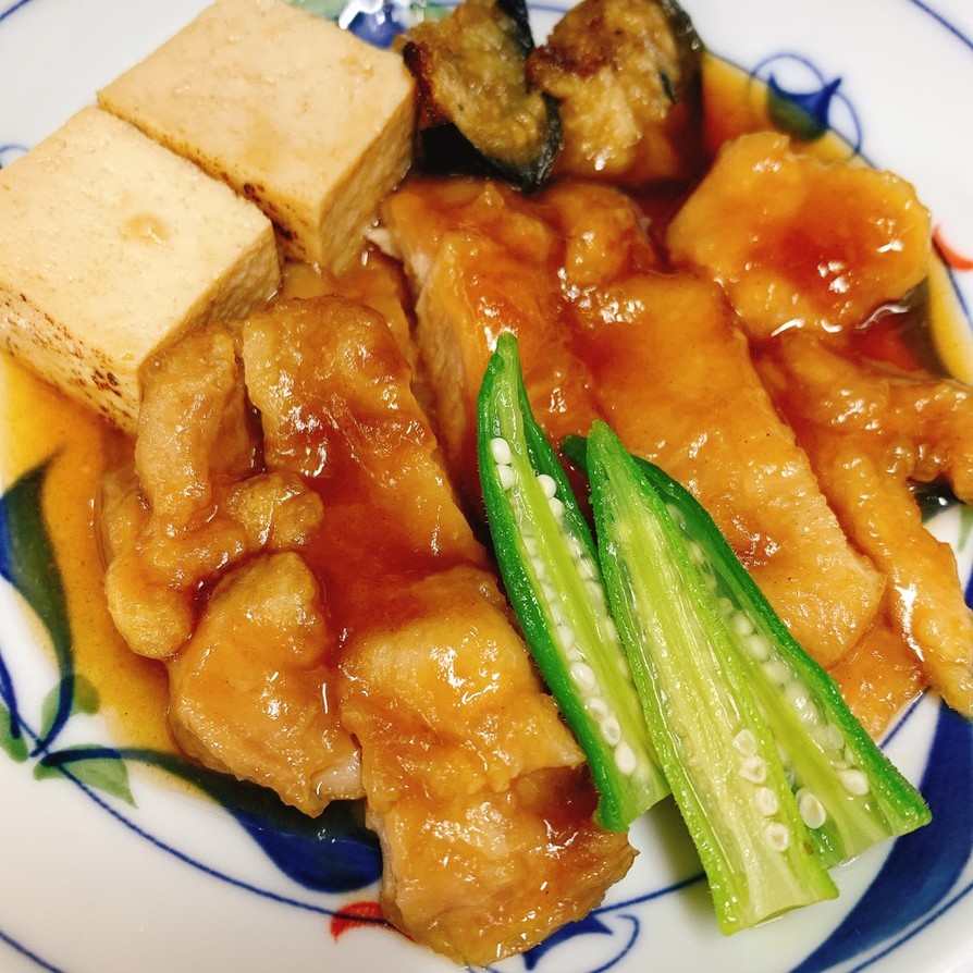【病院】揚げ鶏と豆腐の炊き合わせ【給食】の画像