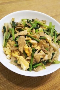 舞茸&小松菜&卵のソテー