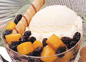 マンゴーフランベ　アイスクリーム添えの画像