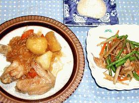 手羽先とじゃがいもの煮もの