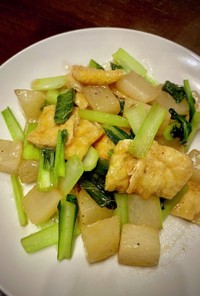 小松菜と大根のスタミナガーリック醤油炒め