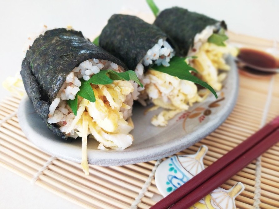 しそと錦糸玉子の一口巻き寿司～韓国風～の画像