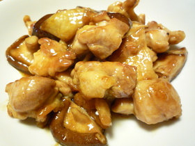 ☼鶏ももと椎茸のオイスターソース炒め