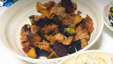 豚バラ肉と茄子のポン酢ピリ辛炒めの写真
