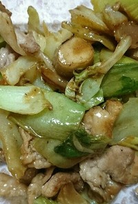 鶏もも肉と白菜とチンゲン菜の中華炒め