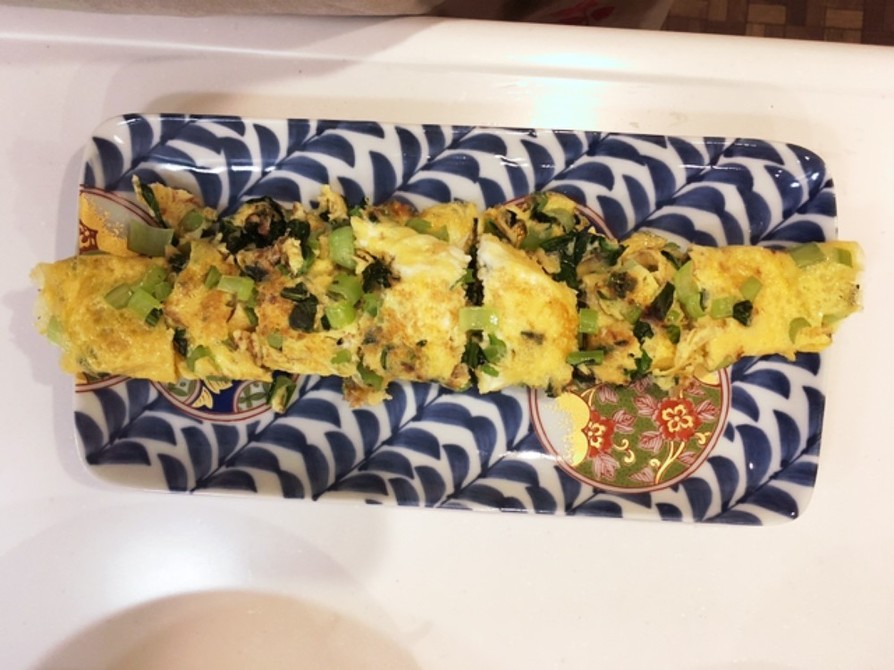 小松菜と鰹節の卵焼きの画像