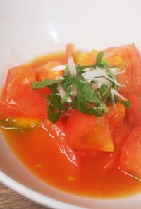 トマトの簡単スープサラダ