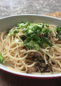 シンプル☆ツナと塩昆布のスパゲティ