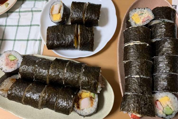 黄金比 カンタン酢飯で太巻き寿司 レシピ 作り方 By Irofas クックパッド 簡単おいしいみんなのレシピが377万品