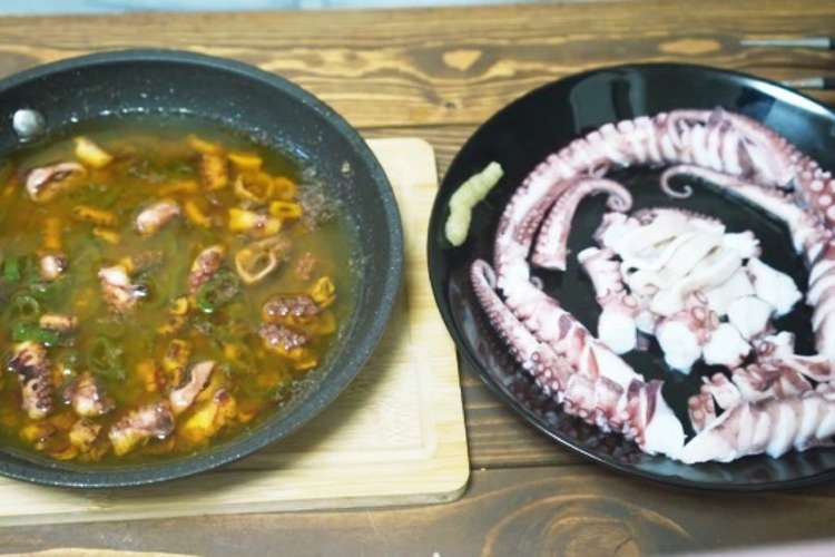 タコのアヒージョと茹で蛸の刺身 レシピ 作り方 By 川村飯店 クックパッド 簡単おいしいみんなのレシピが353万品