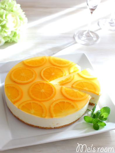 爽やか♪オレンジレアチーズムースケーキ　の写真