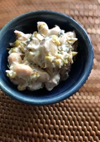 混ぜるだけ◉大豆水煮とツナと高菜のサラダ