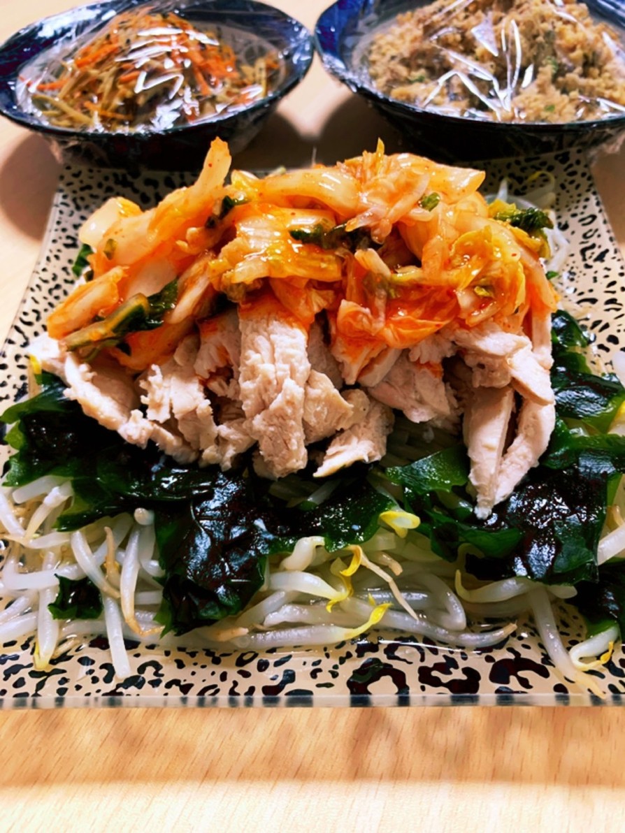 レンジで簡単☆鶏胸肉の中華サラダの画像