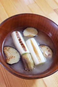 ゴマ油Wナス＆長いネギ❀お味噌汁