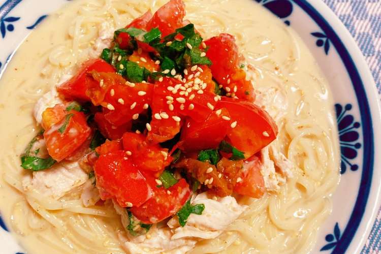 ささみと梅大葉トマトの豆乳そうめん レシピ 作り方 By ありさrecipe クックパッド 簡単おいしいみんなのレシピが374万品