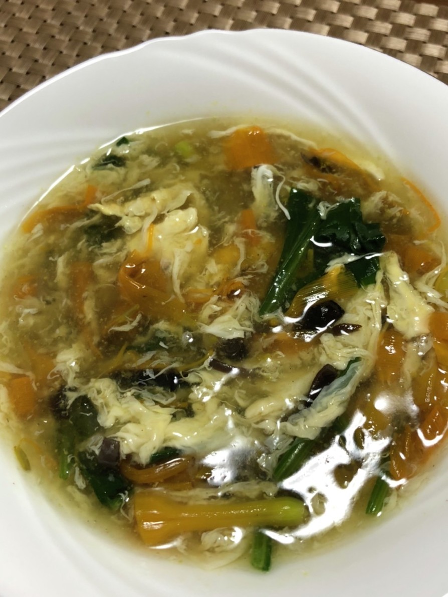 金針菜ときくらげのたまごスープの画像