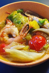 海老とレタスの簡単エスニック風スープ