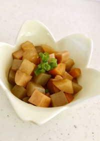 根菜と蒟蒻のソースケチャップ煮