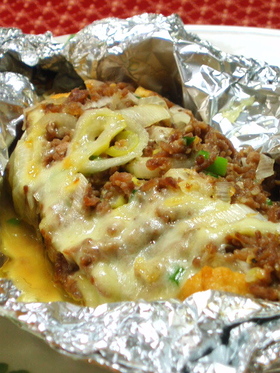 節約♡厚揚げの肉味噌チーズ♡