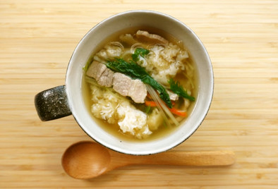 ハナビラタケのスープの写真