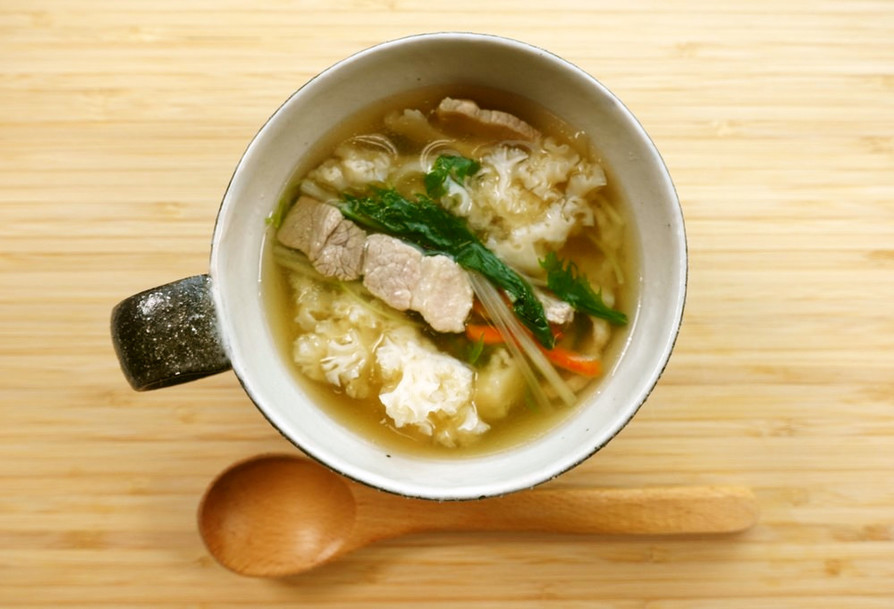 ハナビラタケのスープの画像
