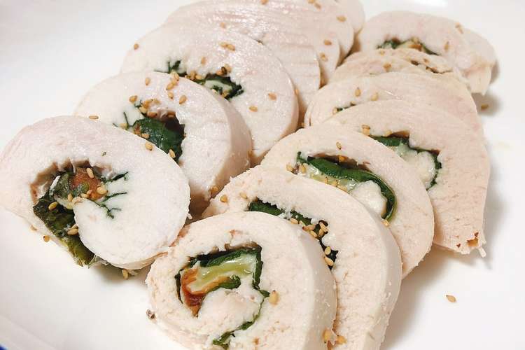 レンジで簡単 鶏むね肉の梅しそチーズ巻き レシピ 作り方 By Mocaron211 クックパッド 簡単おいしいみんなのレシピが356万品