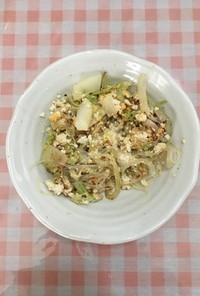 豆腐卵と温野菜炒め