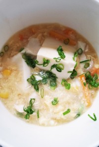 豆腐と野菜のあんかけスープ