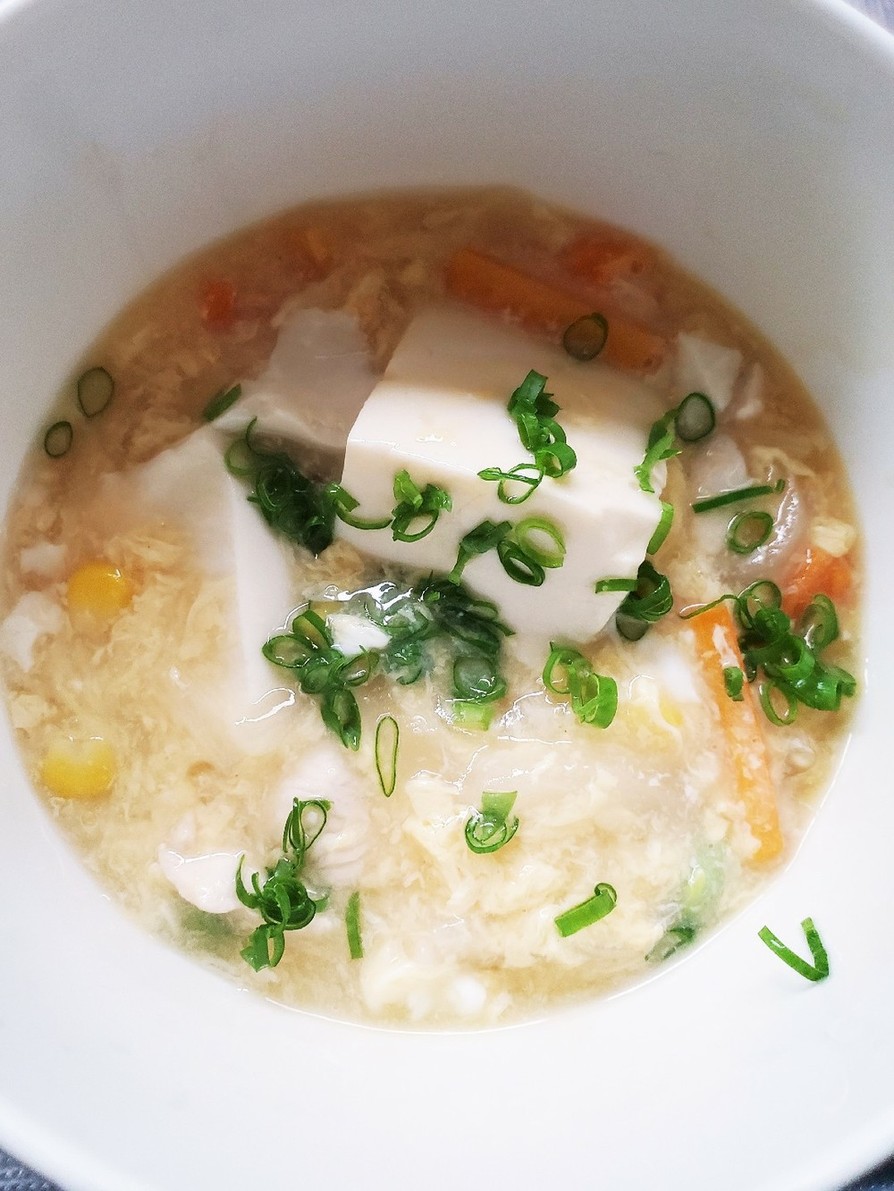 豆腐と野菜のあんかけスープの画像