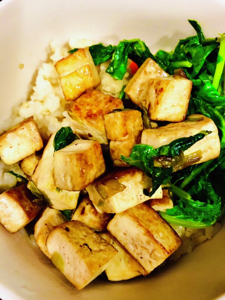 簡単焼き豆腐　crispy tofu♡の画像
