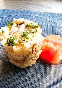 残った漬物、ふりかけで混ぜご飯