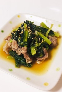 レンジで簡単小松菜と豚肉の鶏ガラしょうゆ