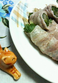 ✿小松菜の❀豚バラぐるぐる✿オイスター味