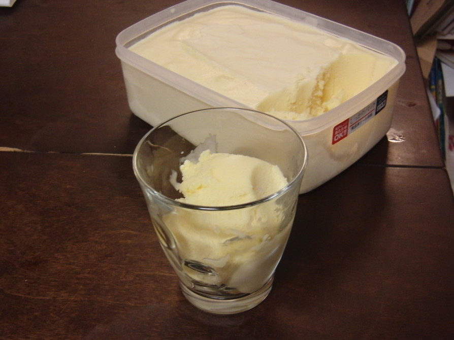 単位計算した牛乳アイスの画像