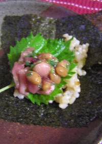 手巻き寿司ネタ～マグロ切り落としと納豆