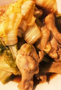 圧力鍋でつくる鶏肉と白菜の簡単醤油煮
