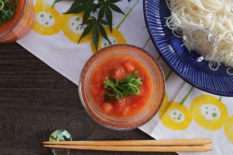 たっぷりトマトのピリ辛そうめんつゆ レシピ 作り方 By ｊａ全農あおもり クックパッド 簡単おいしいみんなのレシピが358万品
