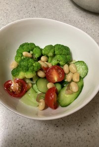 ブロッコリーと煮豆の簡単サラダ