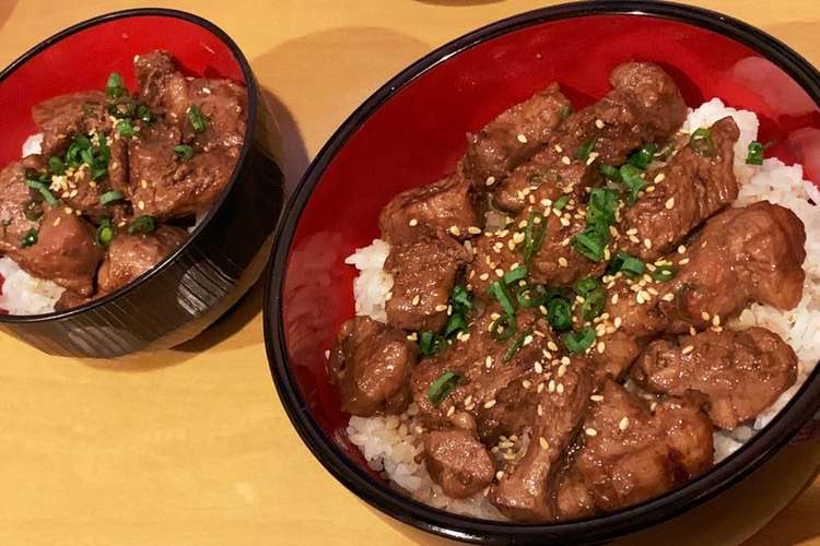 超 柔らか 牛角切りのステーキ丼 レシピ 作り方 By ぴよっちさぶれ クックパッド 簡単おいしいみんなのレシピが352万品